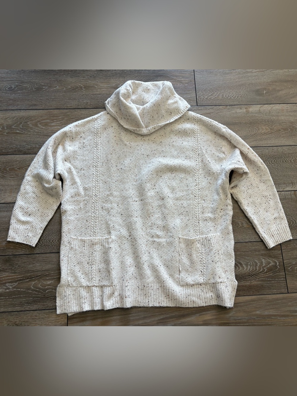 Cozy Cream Speckled Turtleneck Sweater
